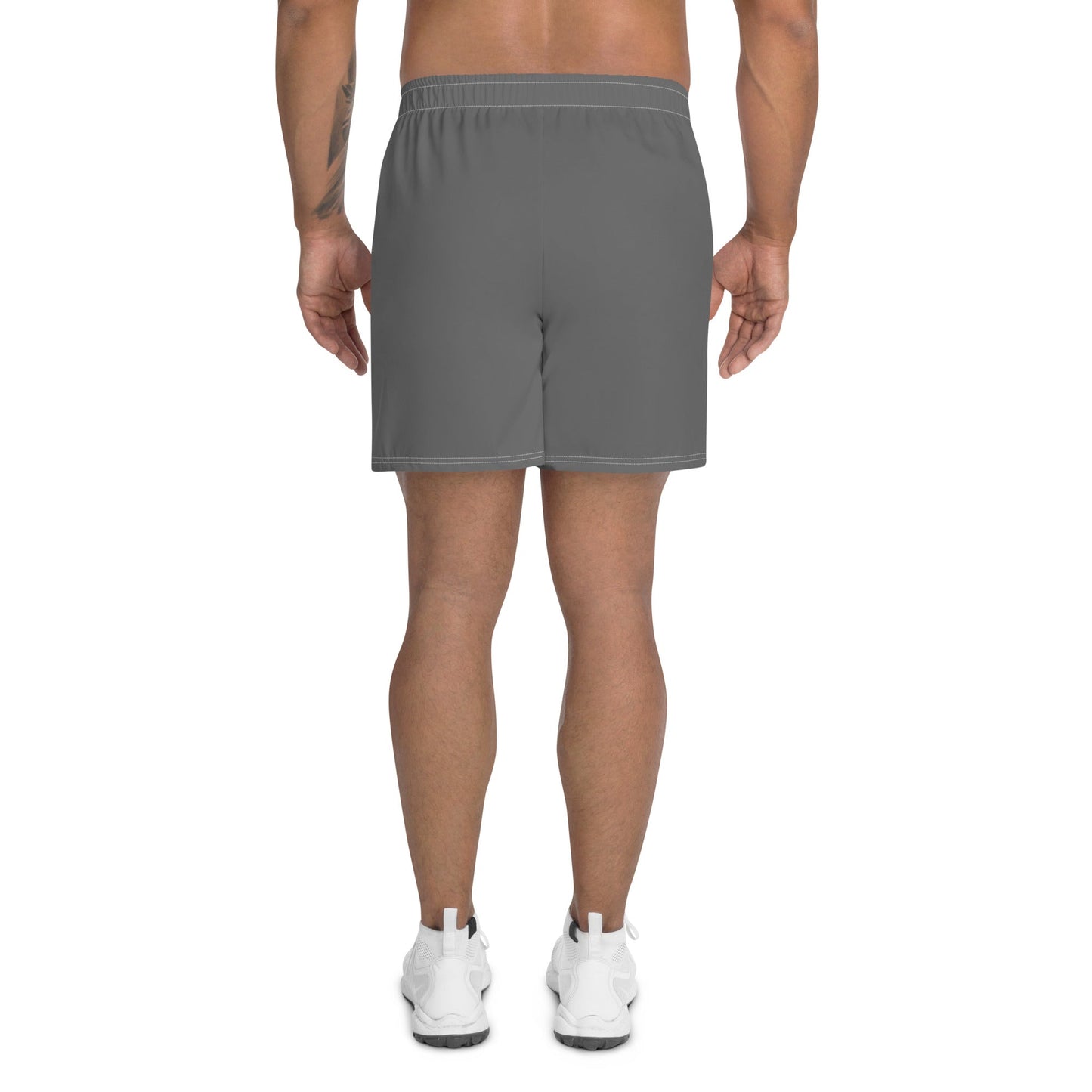 mens recycled athletic shorts grey back - basquaredfitness