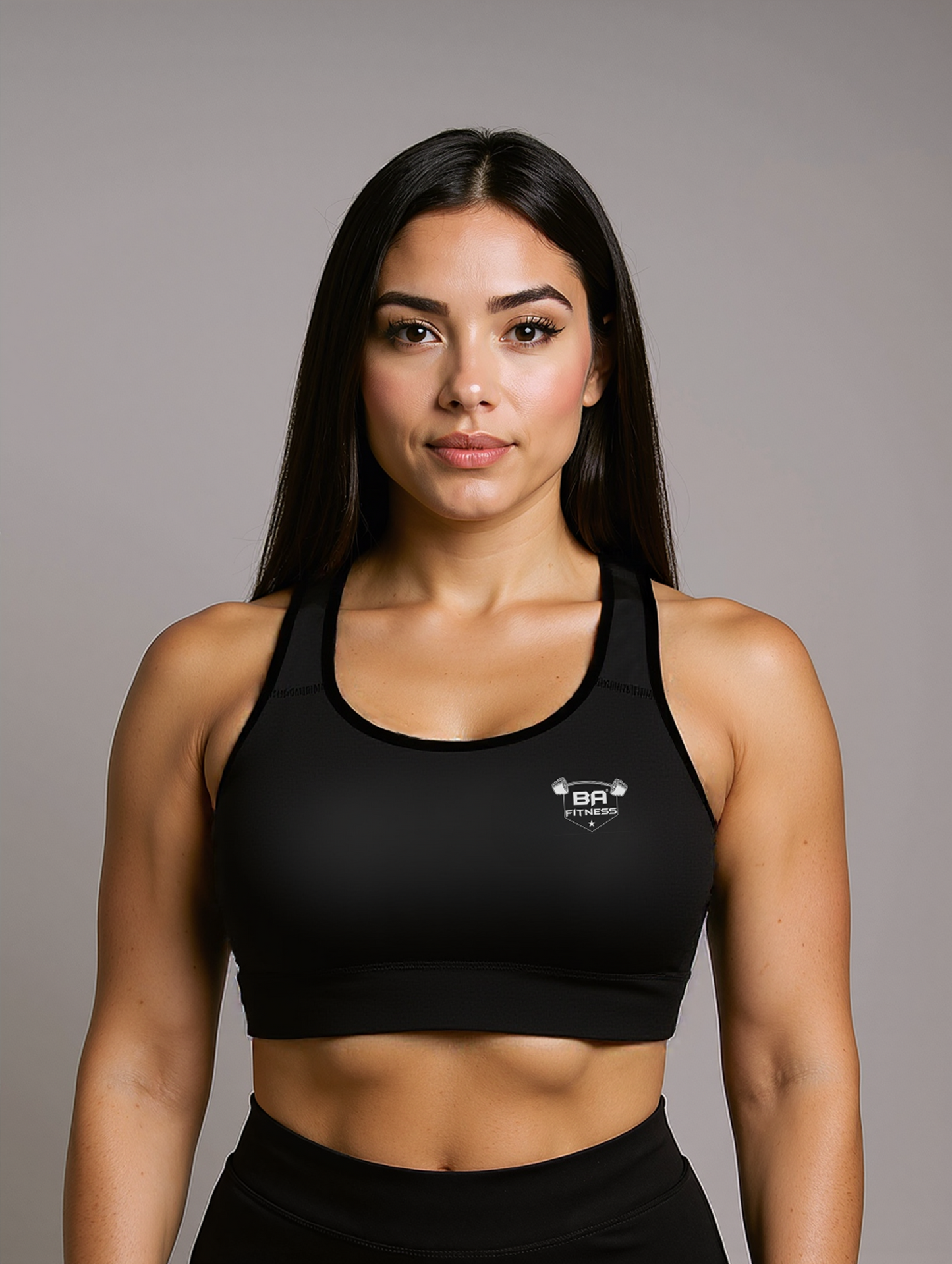 Sports bra black front - basquaredfitness