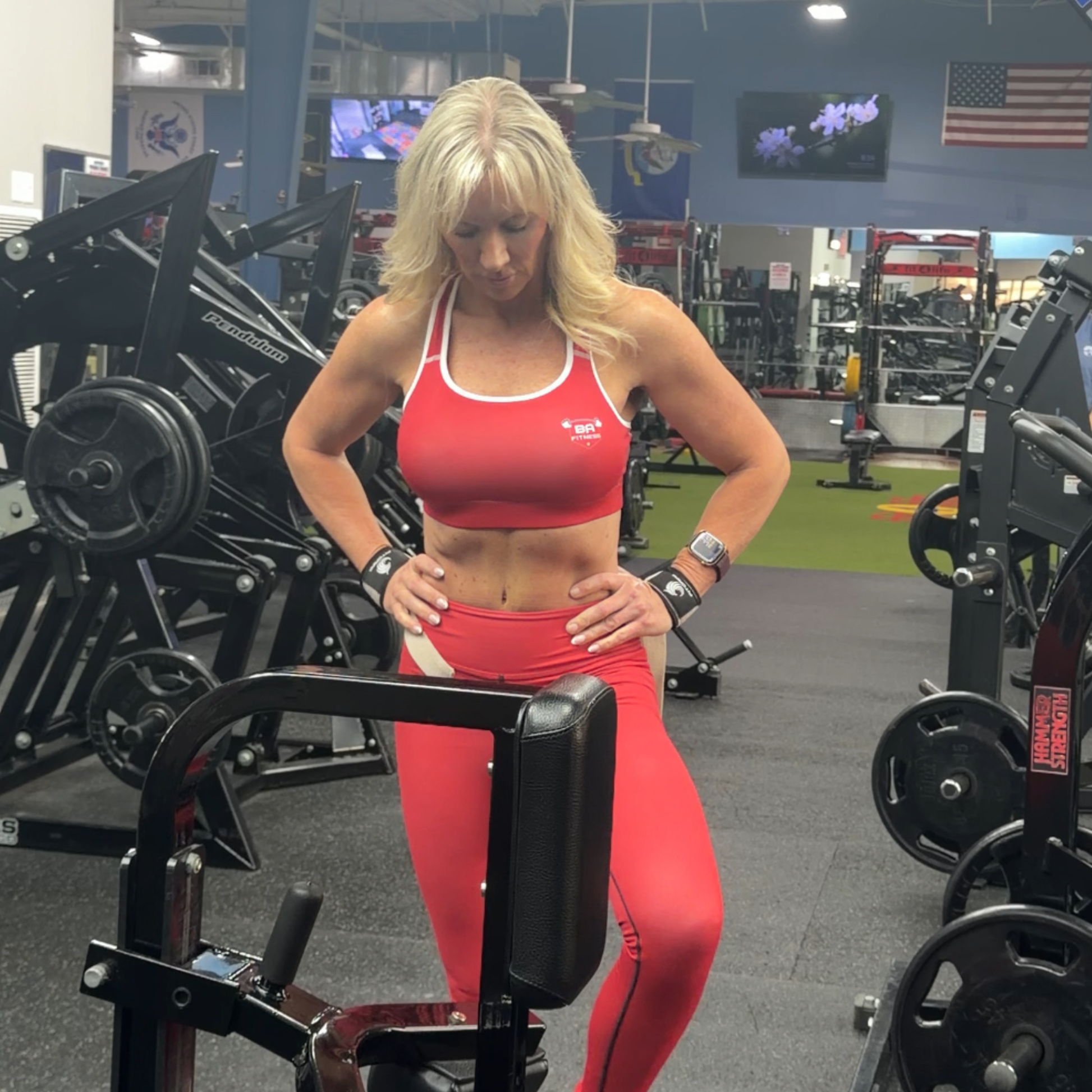 Power Squared - Core Bra Carmine Red Front