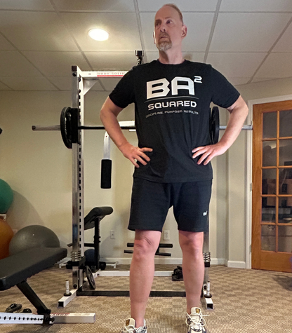 BA² Foundation Tee Charcoal Black Front Left
