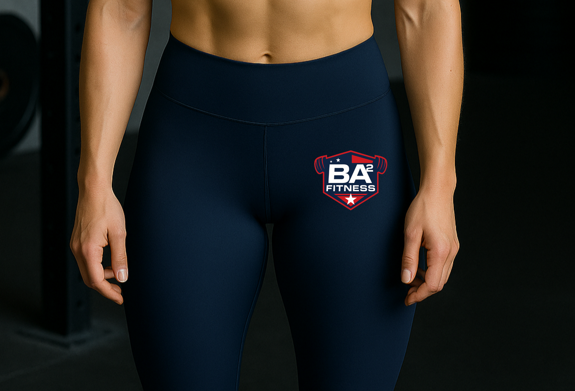 Defender Series yoga leggings navy - BA² performance leggings detail view
