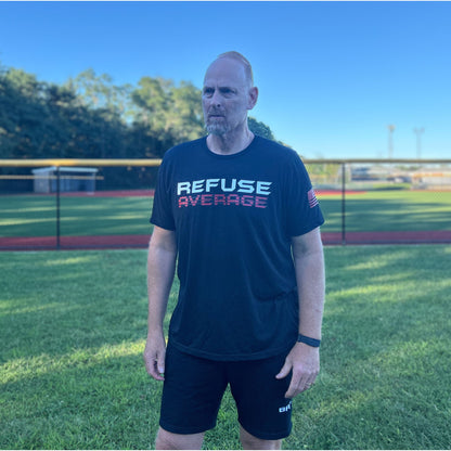 Refuse Average Signature Tee Black Front