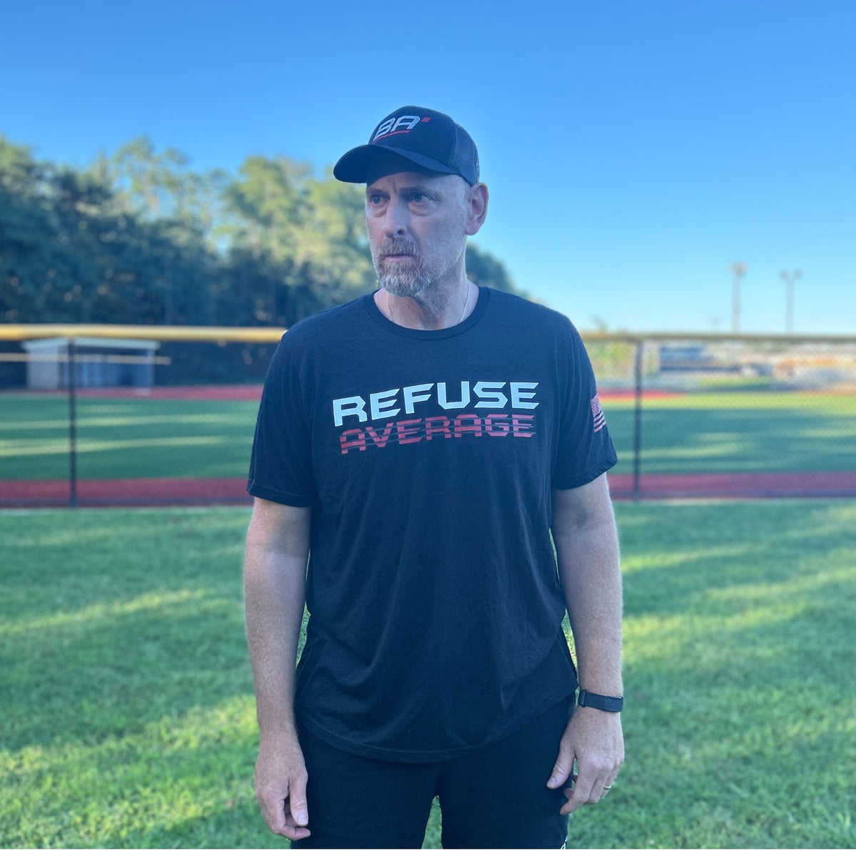 Refuse Average Signature Tee Black Front