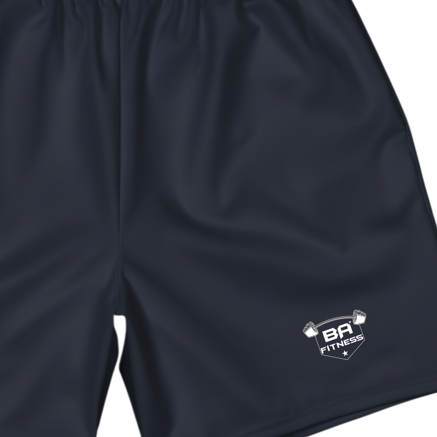 men's recycled athletic shorts navy front 