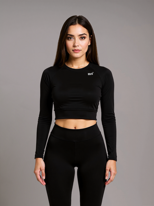Recycled Long-Sleeve Crop Top