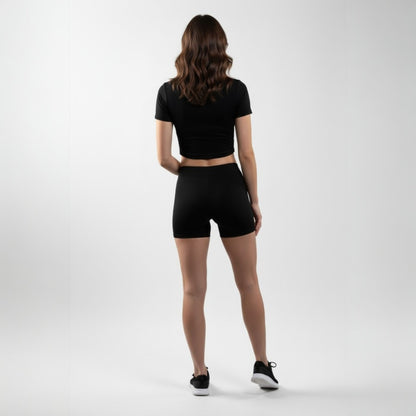 Premium Spandex Shorts Black Back