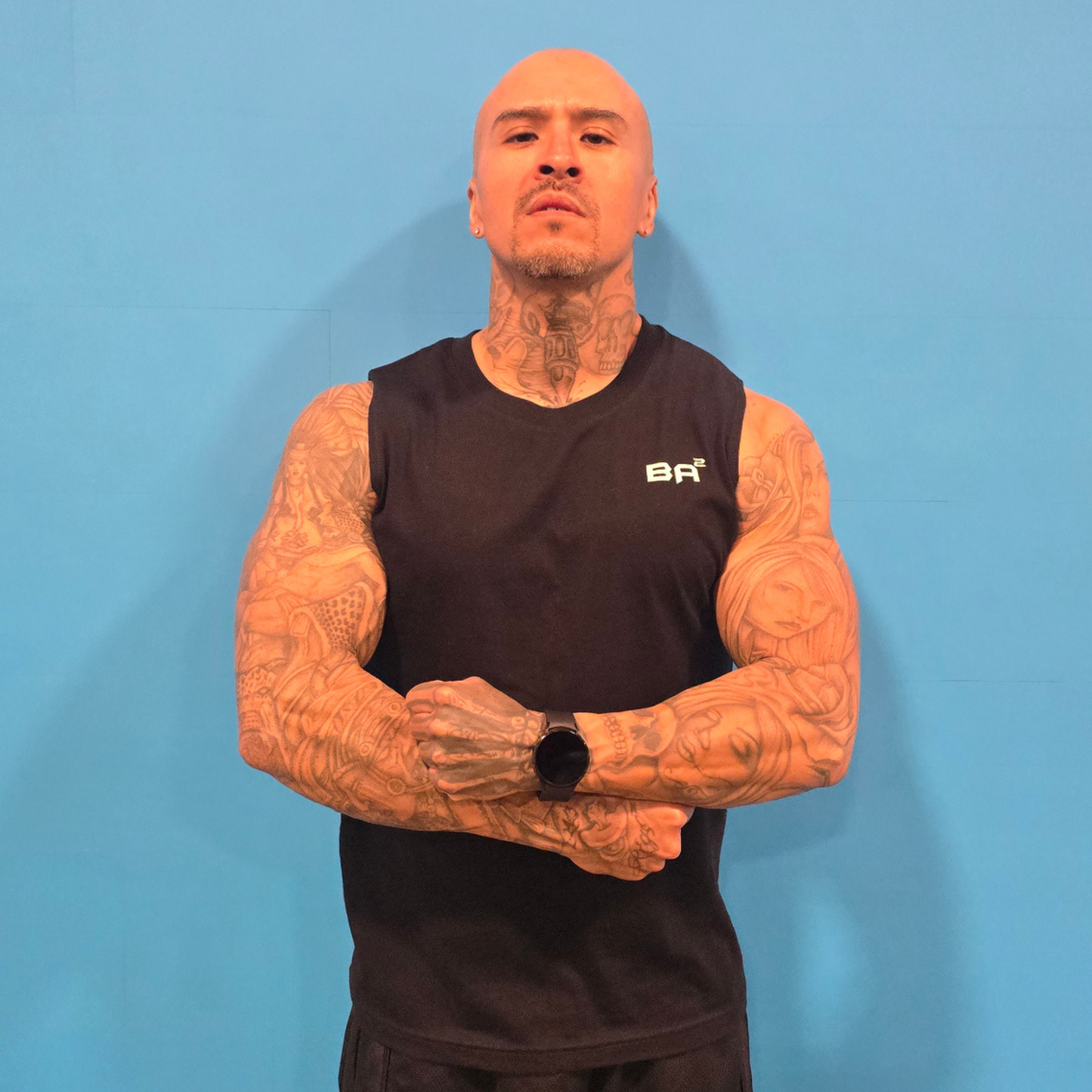 BA² Unleash Muscle Tank – Premium Athletic Workout Tank Black Front