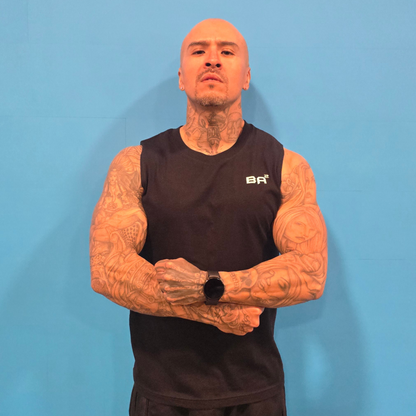 BA² Unleash Muscle Tank – Premium Athletic Workout Tank Black Front