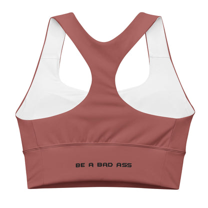 recycled longline sports bra roof terracotta back - basquaredfitness