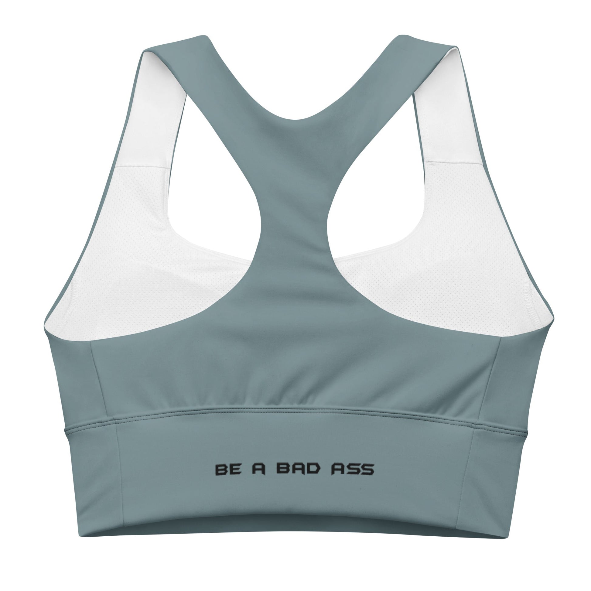recycled longline sports bra gothic back - basquaredfitness