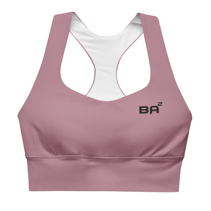 recycled longline sports bra tapestry front - basquaredfitness