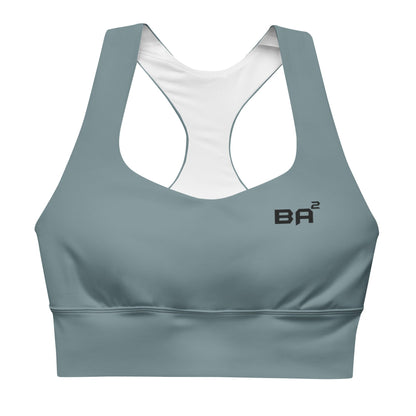 recycled longline sports bra gothic front - basquaredfitness
