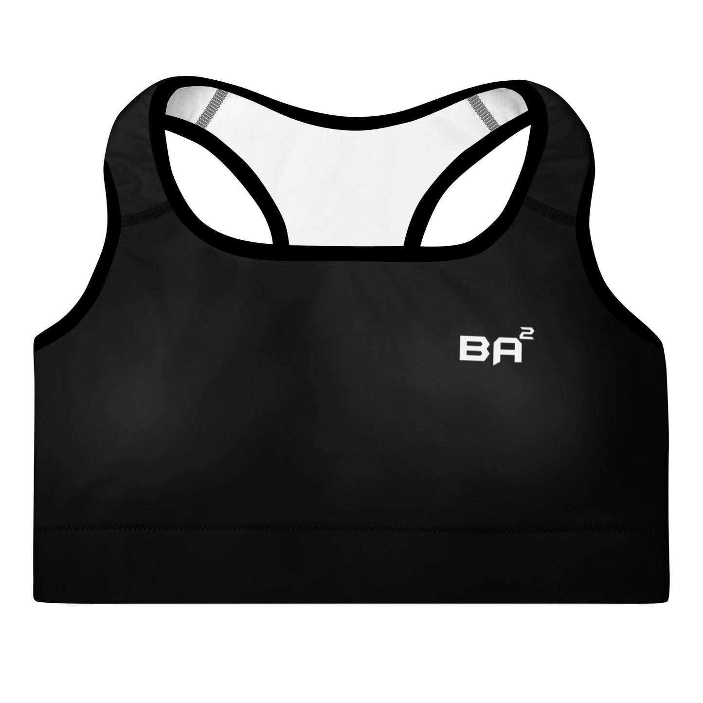 padded sports bra black front - basquaredfitness