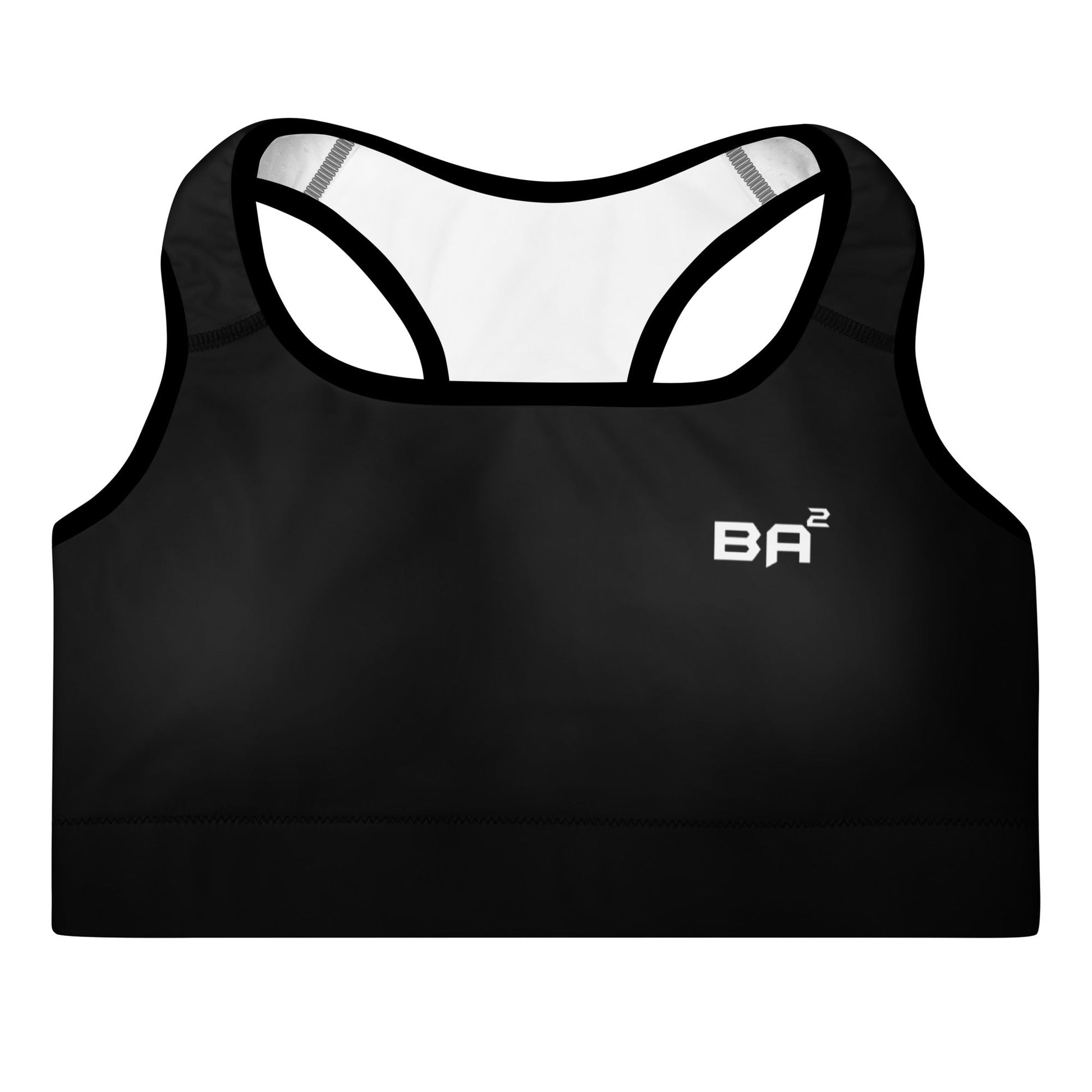 padded sports bra black front - basquaredfitness