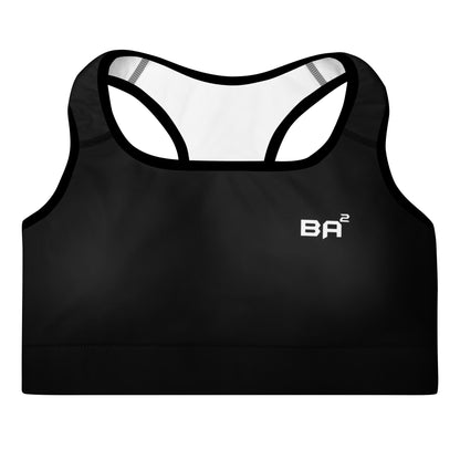 padded sports bra black front - basquaredfitness
