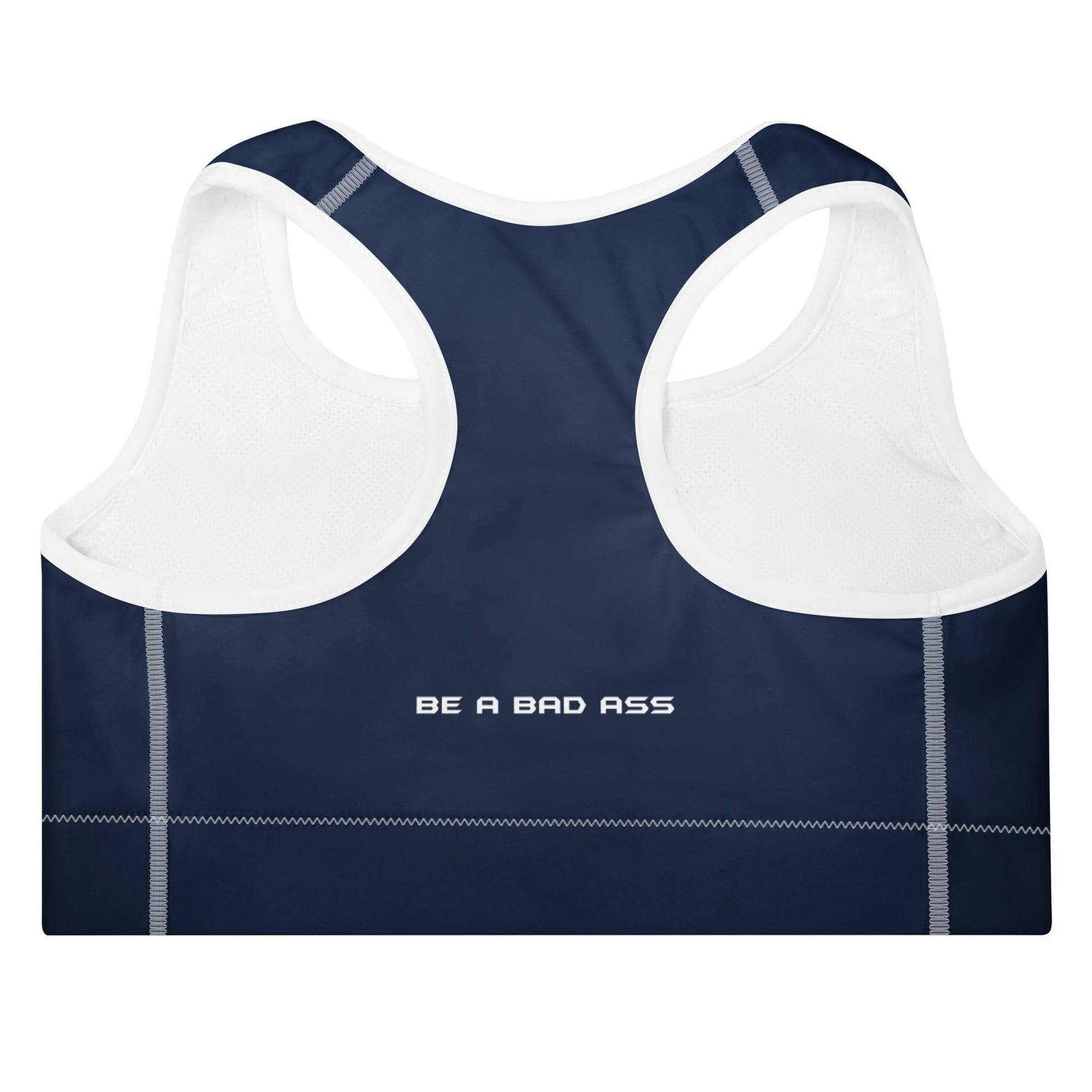 padded sports bra navy back - basquaredfitness