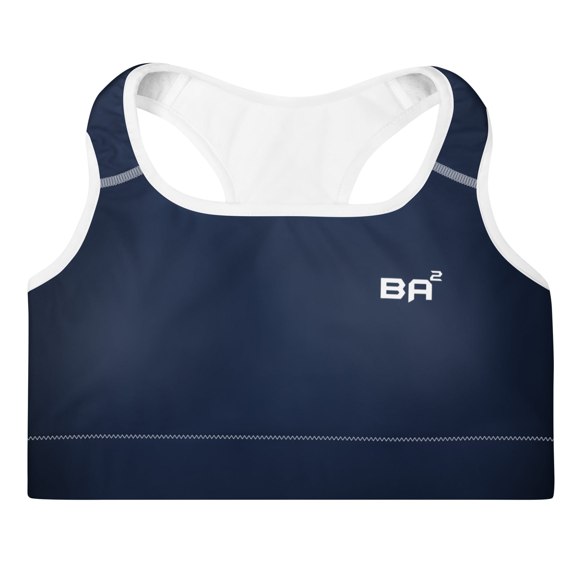 padded sports bra navy front - basquaredfitness