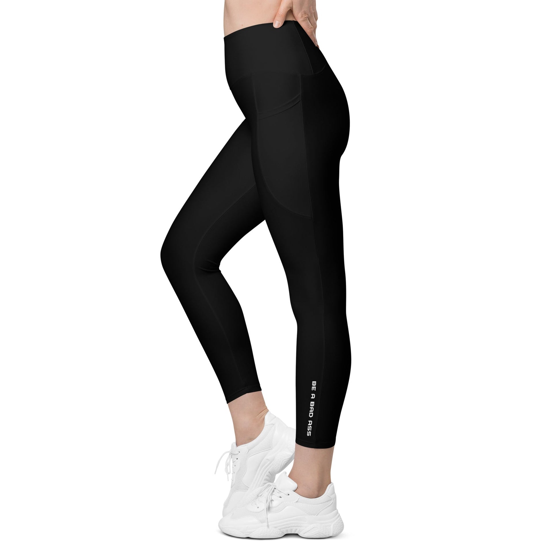 recycled leggings with pockets black left - basquaredfitness