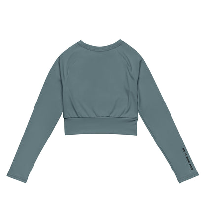 recycled long sleeve crop top gothic back - basquaredfitness