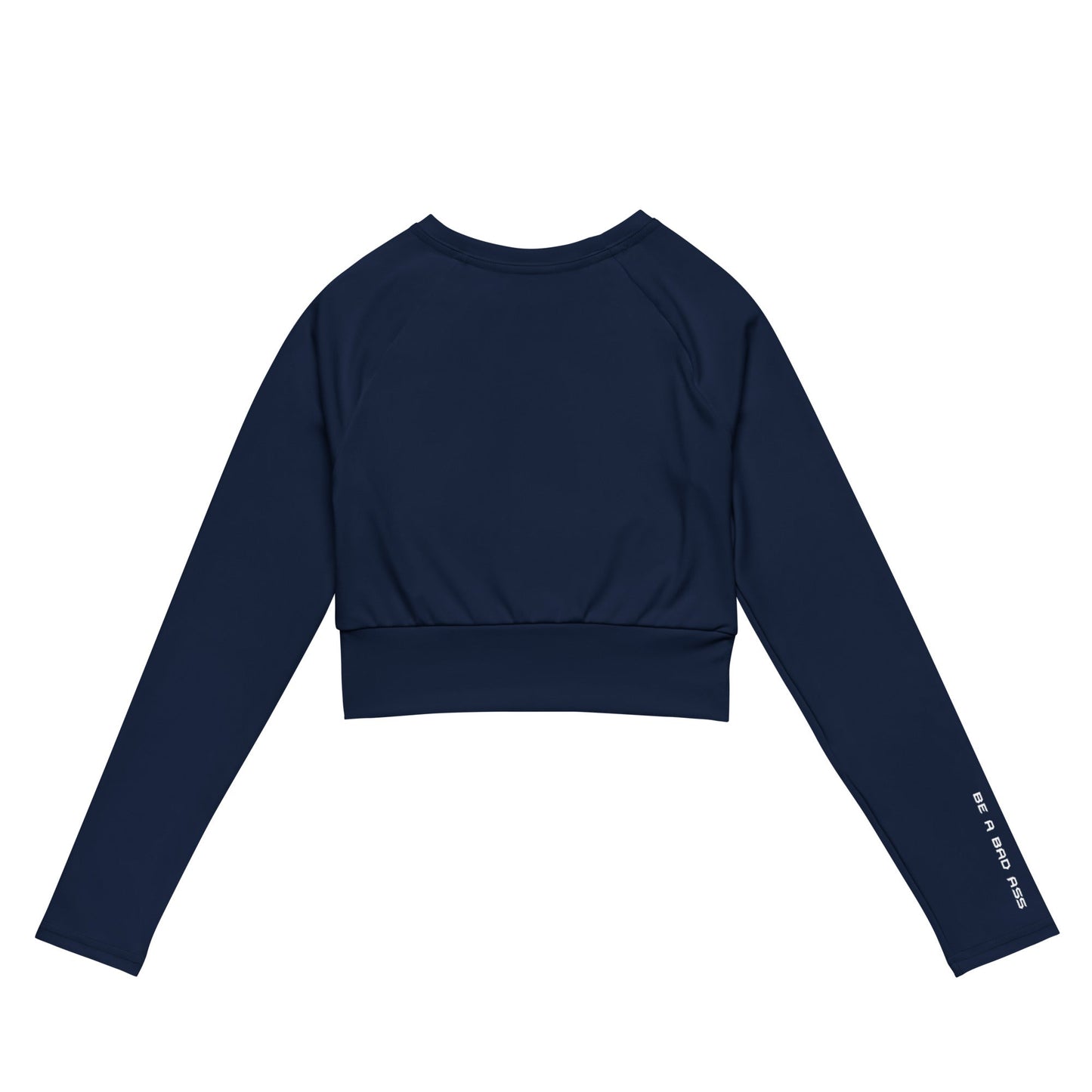 Recycled Long-Sleeve Crop Top Navy Back