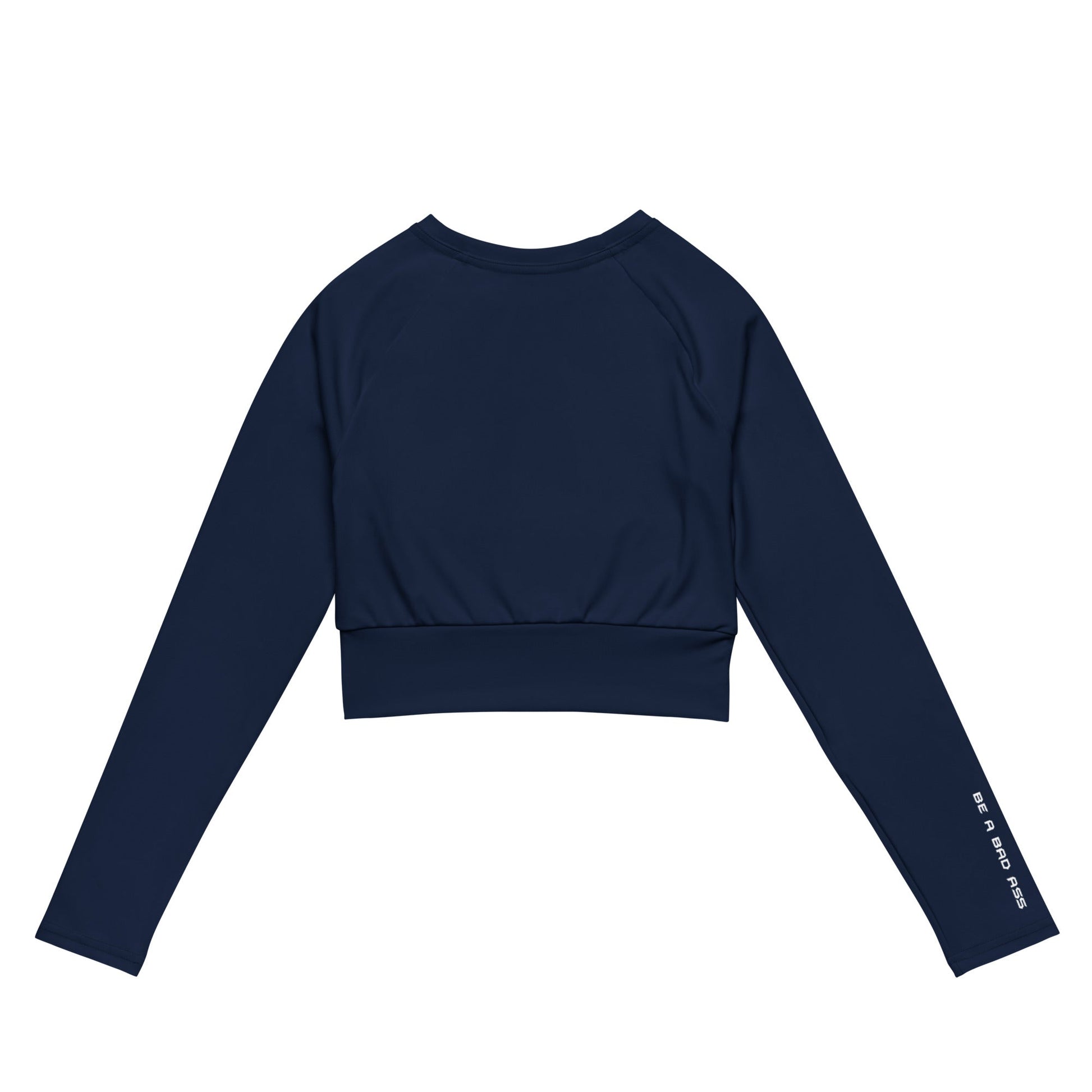 Recycled Long-Sleeve Crop Top Navy Back