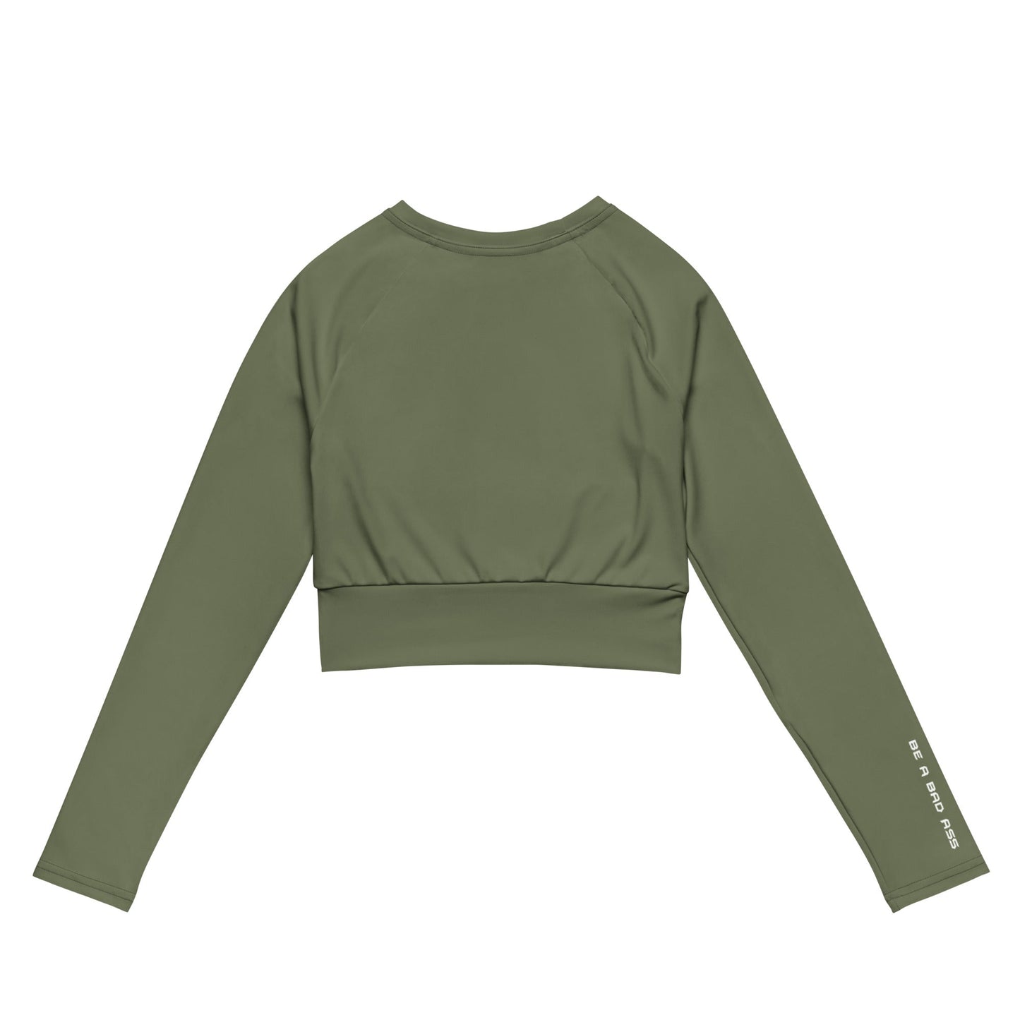 Recycled Long-Sleeve Crop Top Green Back
