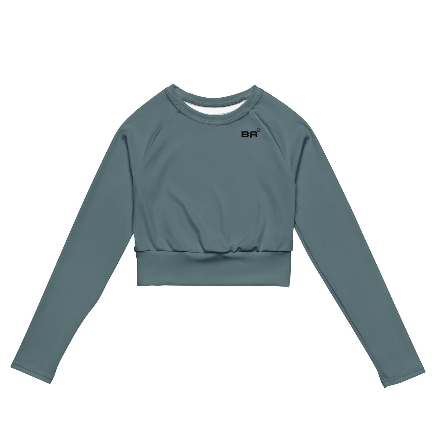 recycled long sleeve crop top gothic front - basquaredfitness