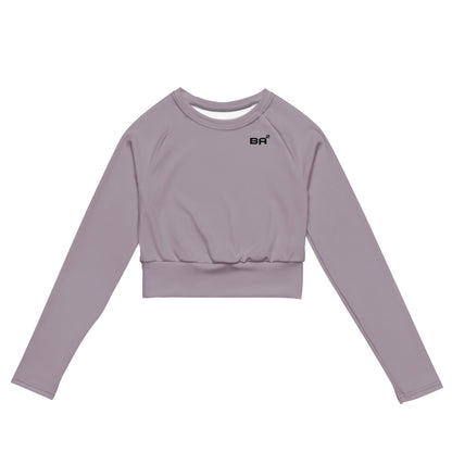 recycled long sleeve crop top lily front - basquaredfitness