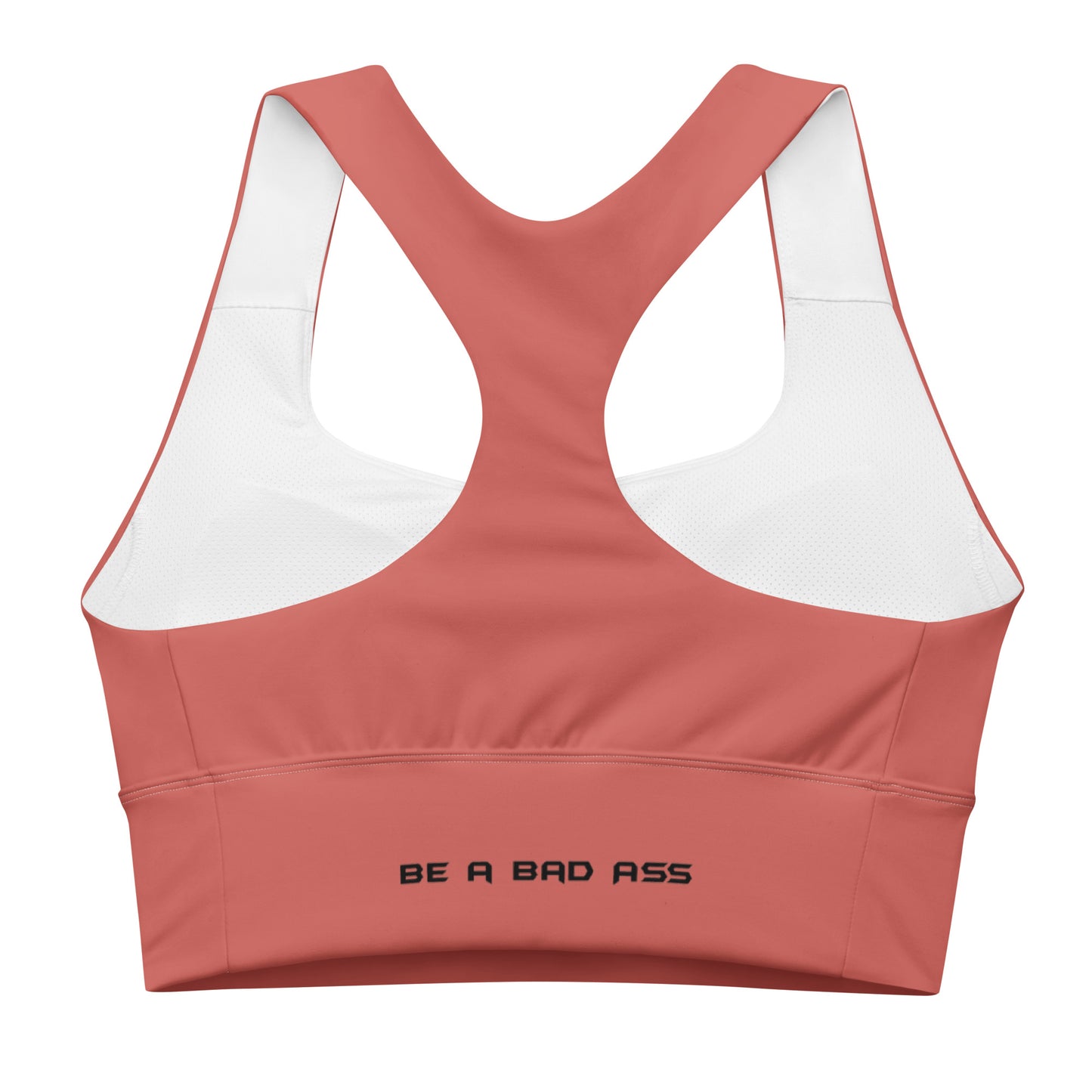 recycled longline sports bra sunglo back - basquaredfitness