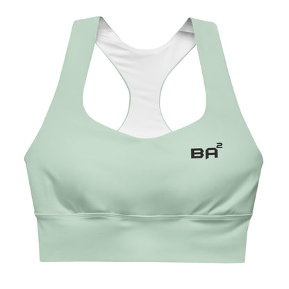 recycled longline sports bra edgewater front - basquaredfitness