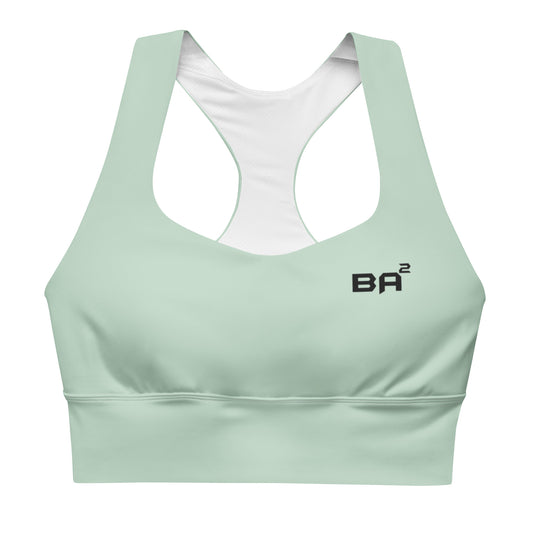 recycled longline sports bra edgewater front - basquaredfitness