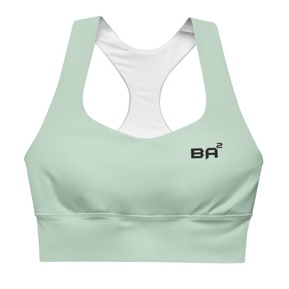 recycled longline sports bra edgewater front - basquaredfitness
