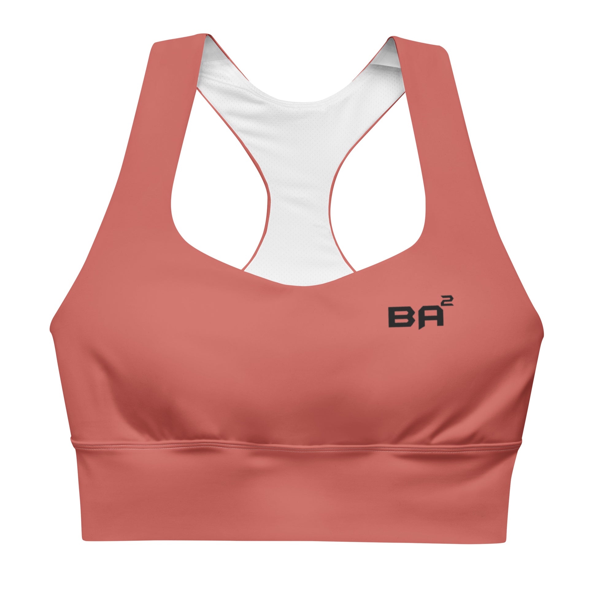 recycled longline sports bra sunglo front - basquaredfitness