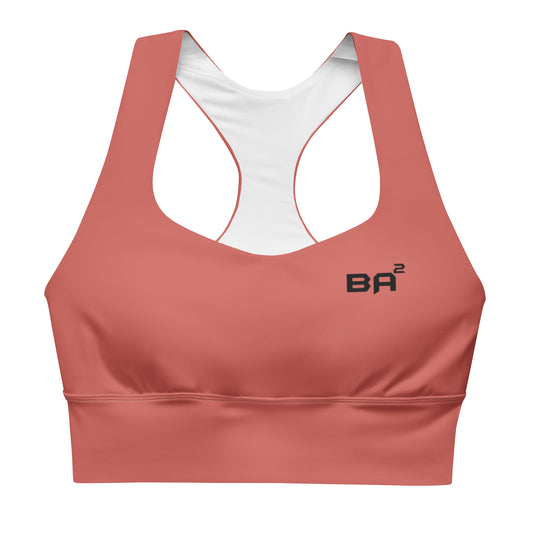recycled longline sports bra sunglo front - basquaredfitness
