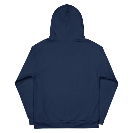 recycled unisex hoodie navy navy back - basquaredfitness