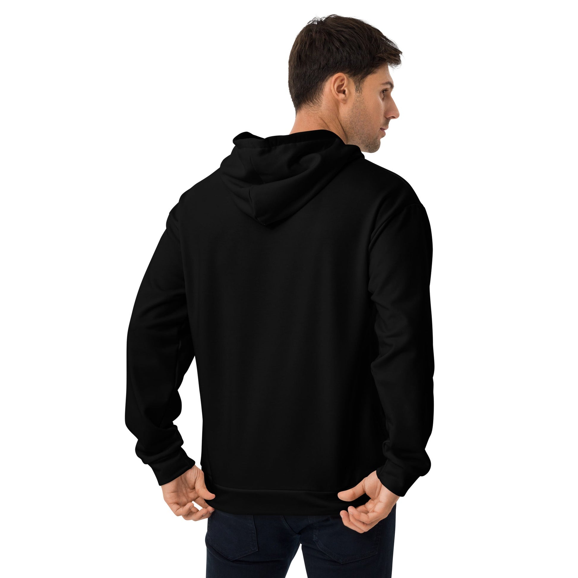 recycled unisex hoodie black back - basquaredfitness
