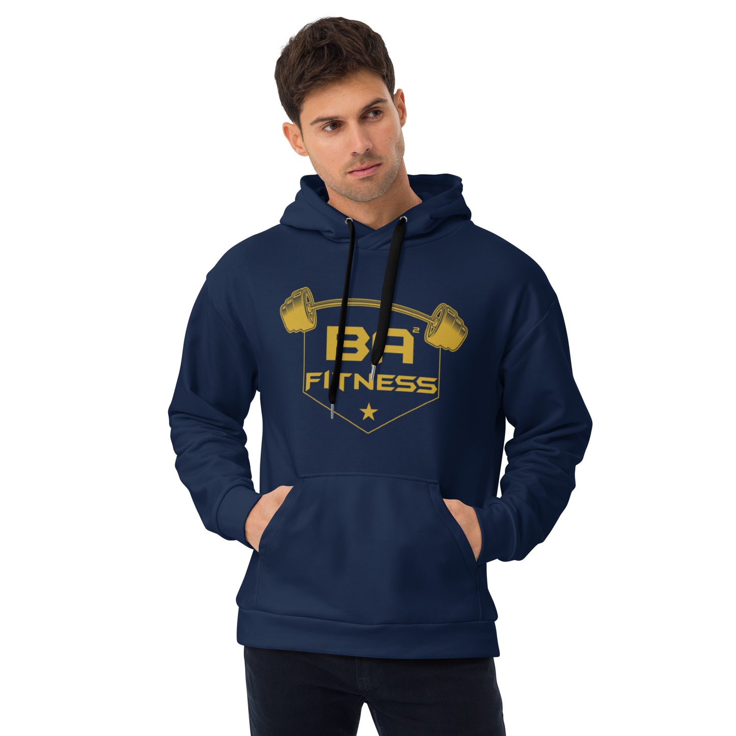 Unisex hoodie navy gold - basquaredfitness