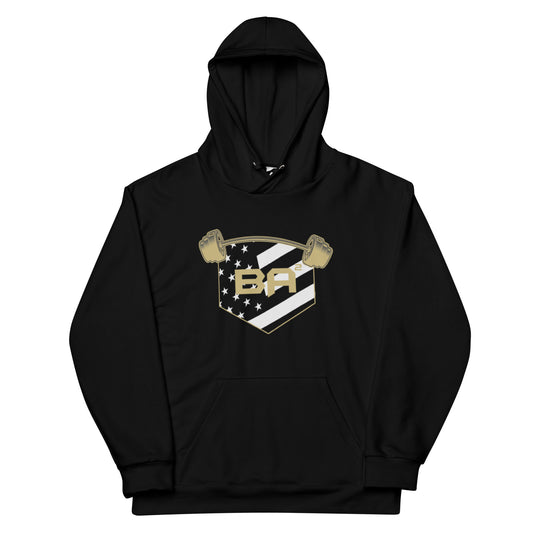 recycled unisex hoodie black army front - basquaredfitness