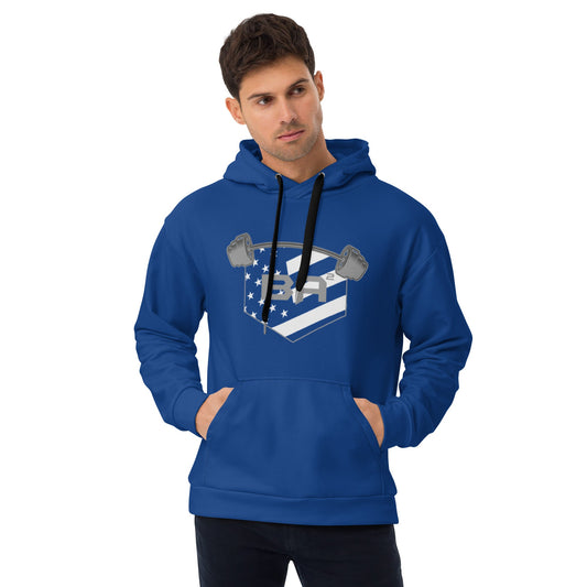 recycled unisex hoodie dark cerulean front - basquaredfitness