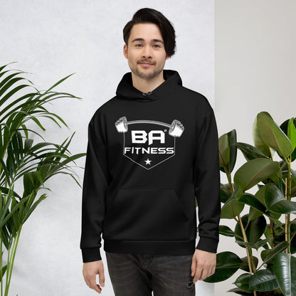 recycled unisex hoodie black front - basquaredfitness