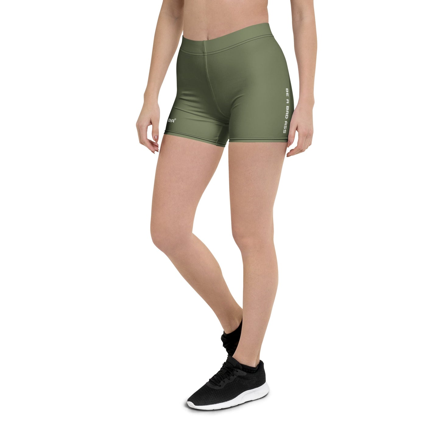 Premium Spandex Shorts Green Front Left