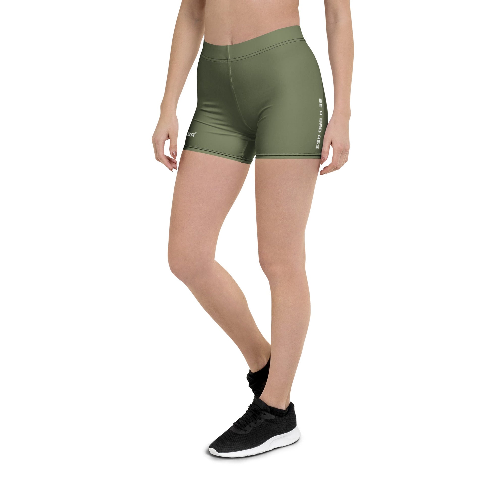 Premium Spandex Shorts Green Front Left