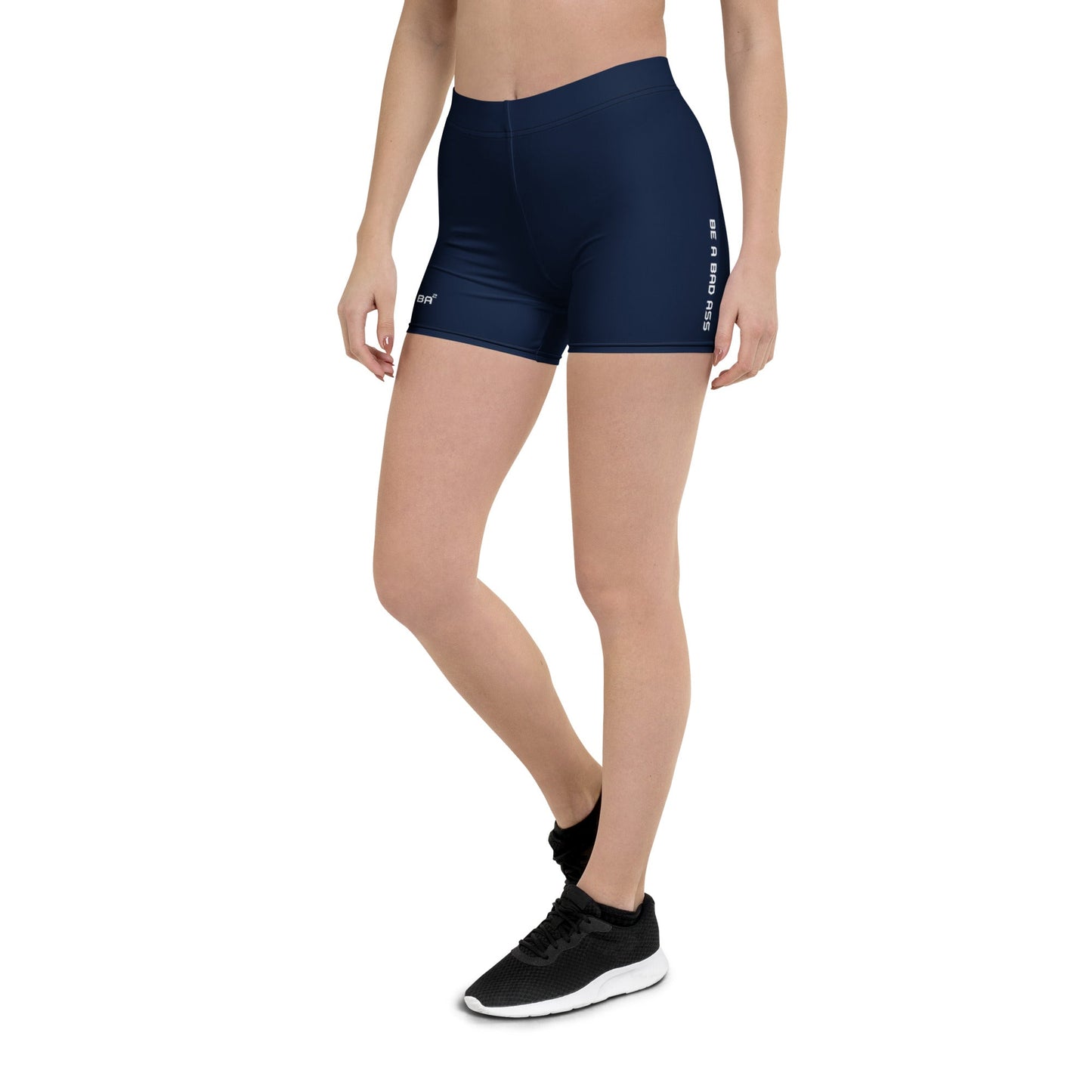 Premium Spandex Shorts Navy Front Left