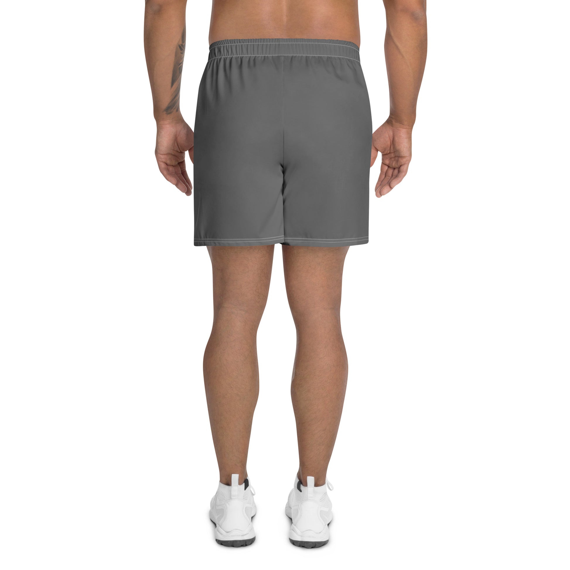 men's recycled athletic shorts grey back - basquaredfitness