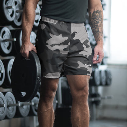 men's recycled athletic shorts camo front - basquaredfitness