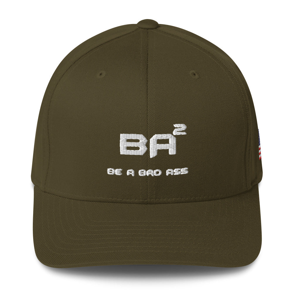 closed back structured cap oilve front - basquaredfitness