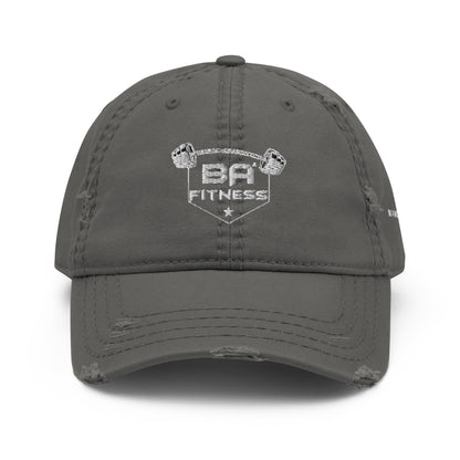 Distressed hat charcoal grey front - basquaredfitness