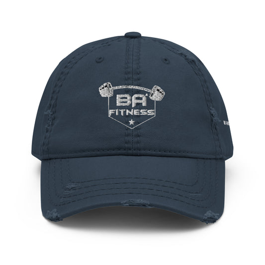 distressed hat navy front - basquaredfitness