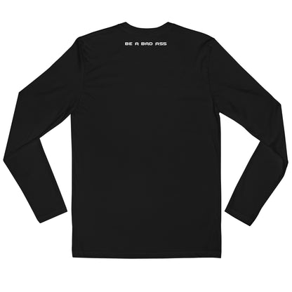 mens fitted long sleeve shirt black back - basquaredfitness