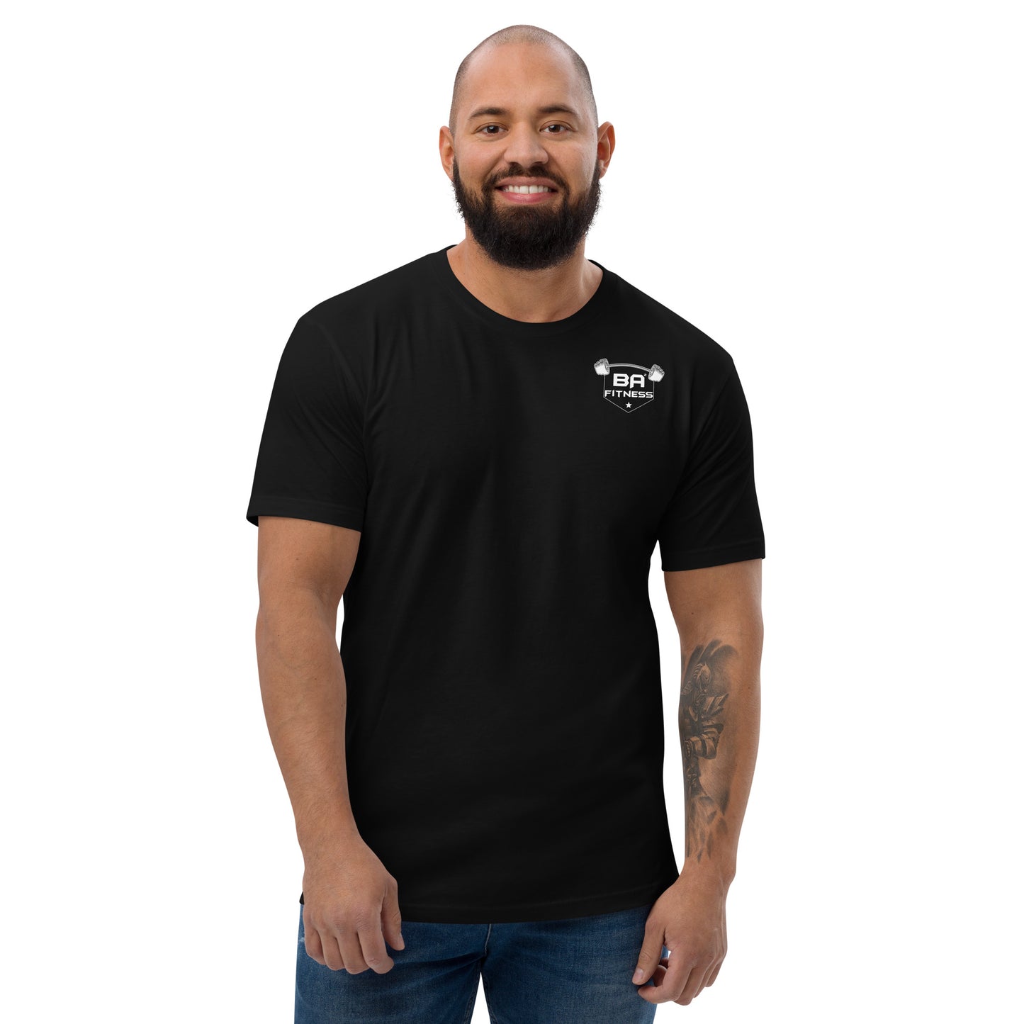 fitted t-shirt black front - basquaredfitness 